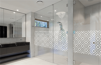 Patterned Privacy Window Film In The Bathroom Patterned Privacy Window Film In The Bathroom